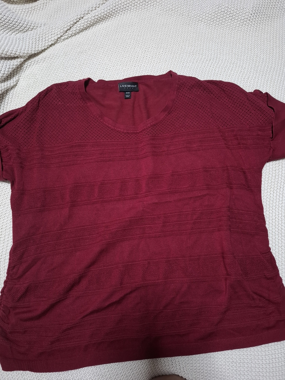 Lane Bryant Women's Short Sleeve Knit Top - Wine Red